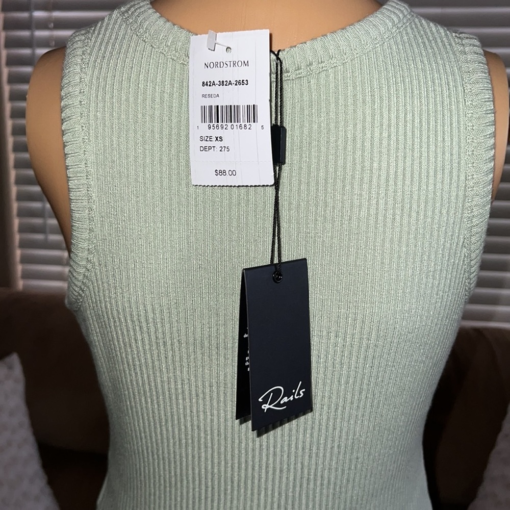 NWT Rails Reseda Green Ribbed Tank & Skirt - Picture 7 of 8